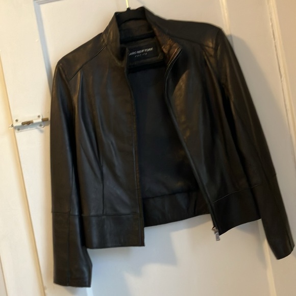 MARC New York petite, women’s, black, medium weight 100% leather jacket. PM - Picture 5 of 13